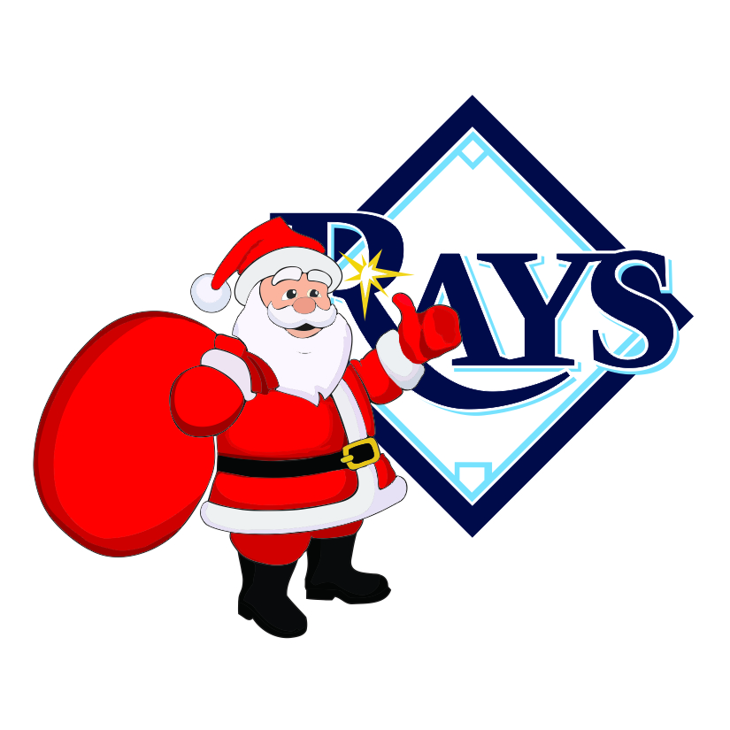 Tampa Bay Rays Santa Claus Logo iron on paper